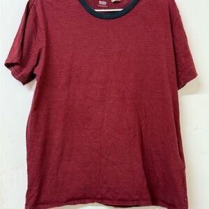 Levi's Men's Red Striped Short Sleeve Tee